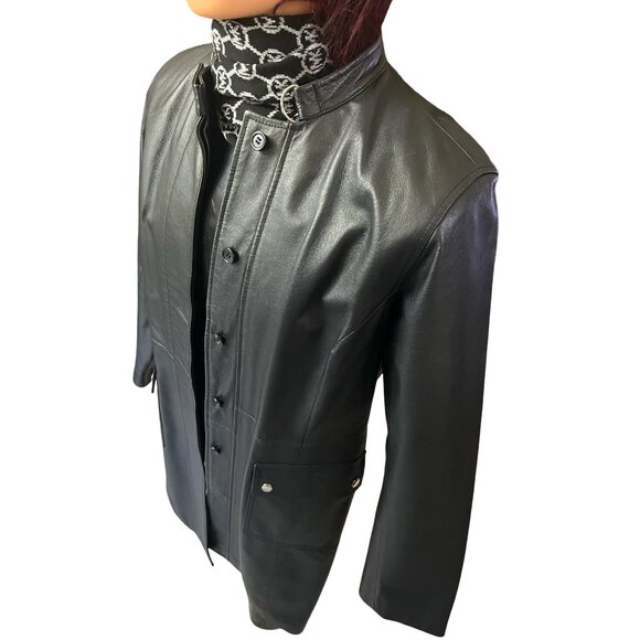 Newport News Easy Style-shell 100% leather women's jackets  in excellent shape - Picture 4 of 16